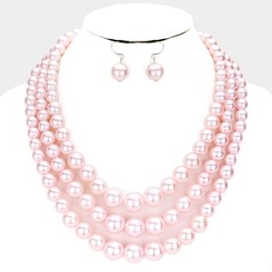 3Rows Strand Pearl Necklace